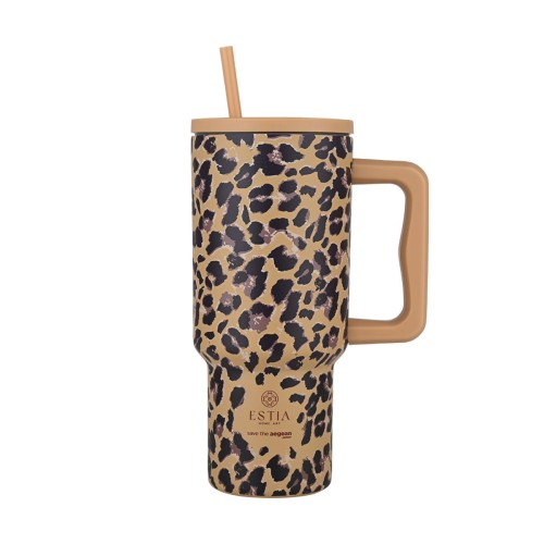 Estia Ποτήρι Straw Tumbler XL Save The Aegean 900ml Spotted Prowl