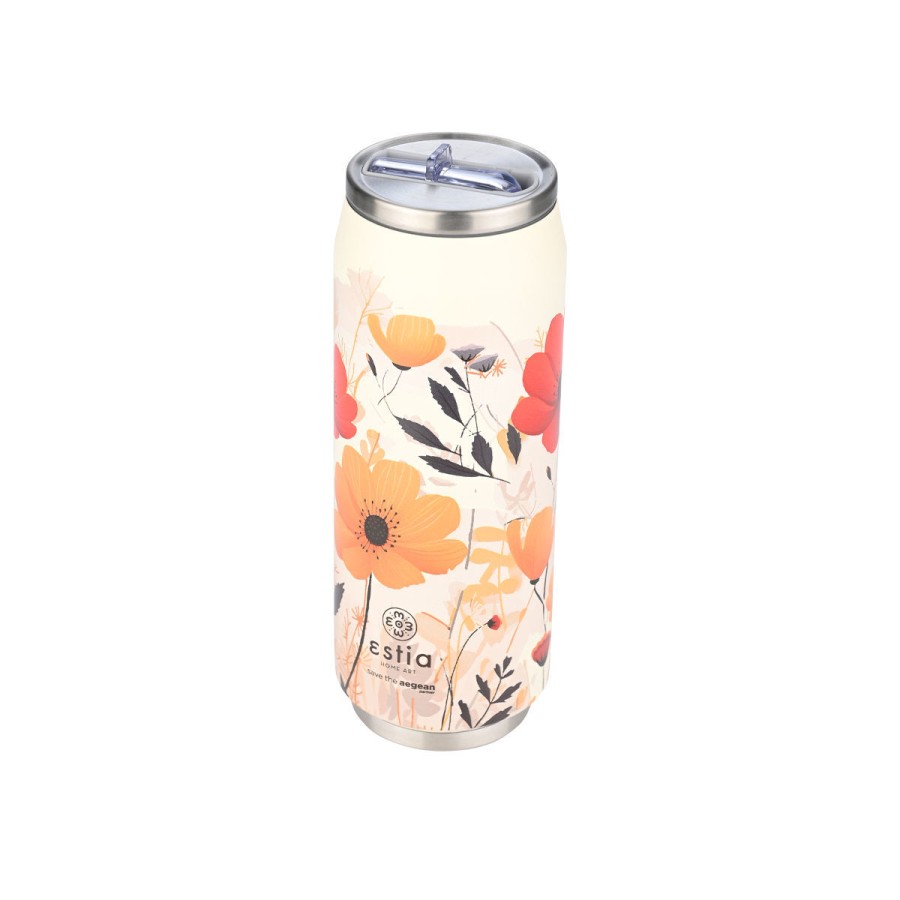 Estia Travel Cup Ποτήρι Θερμός με Καλαμάκι Save The Aegean 500ml Summer Reverie