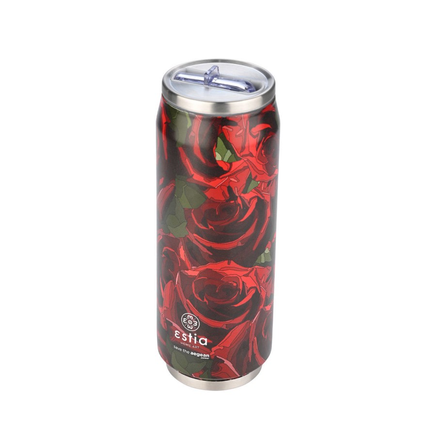 Estia Travel Cup Ποτήρι Θερμός με Καλαμάκι Save The Aegean 500ml Twilight Rose