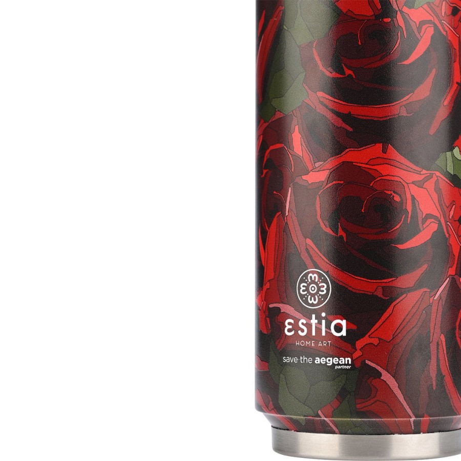 Estia Travel Cup Ποτήρι Θερμός με Καλαμάκι Save The Aegean 500ml Twilight Rose
