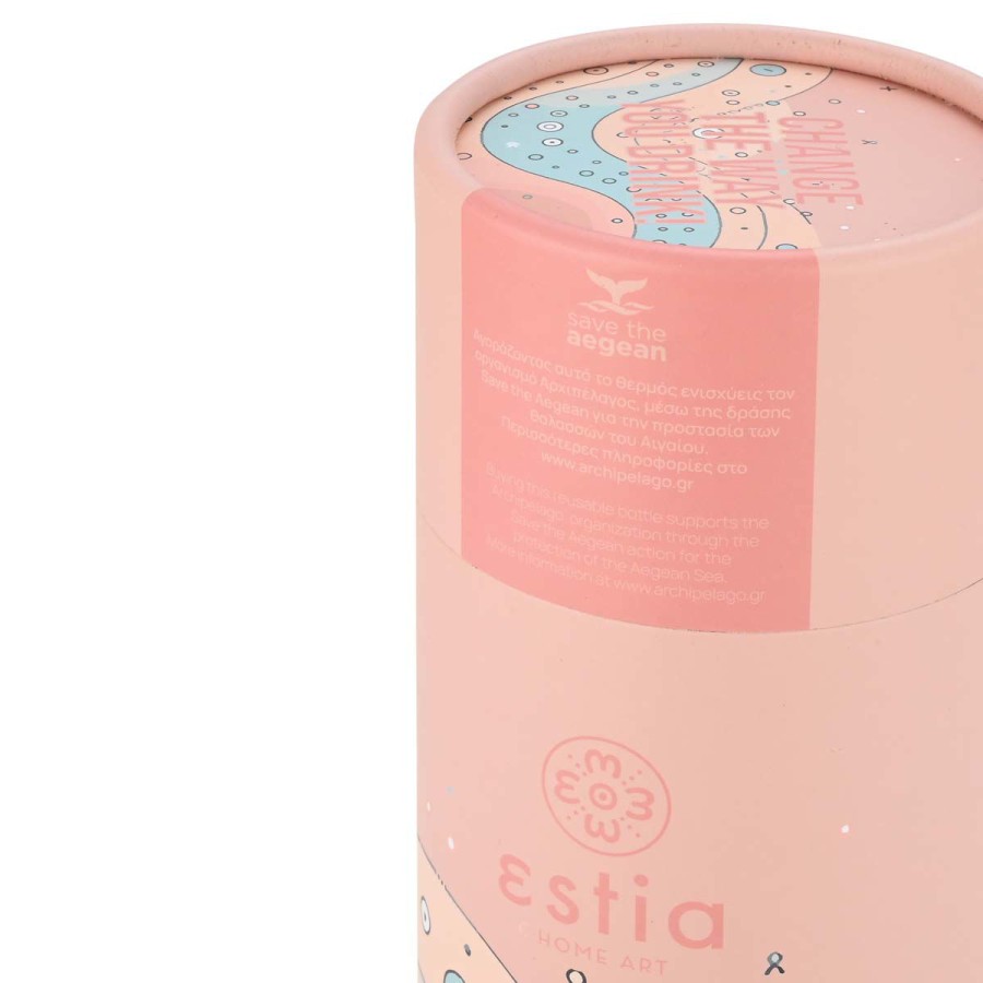 Estia Travel Cup Ποτήρι Θερμός με Καλαμάκι Save The Aegean 500ml Whimsy Wonders