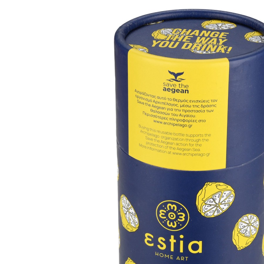 Estia Travel Flask Μπουκάλι Θερμός Save The Aegean 500ml Citrus Infusion