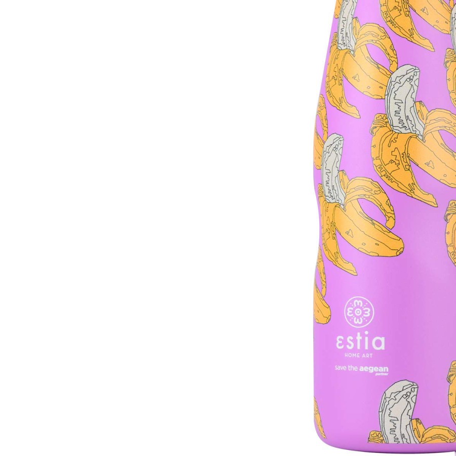 Estia Travel Flask Μπουκάλι Θερμός Save The Aegean 500ml Banana Swirl