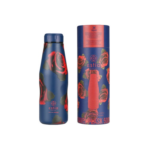 Estia Travel Flask Μπουκάλι Θερμός Save The Aegean 500ml Eletric Roses