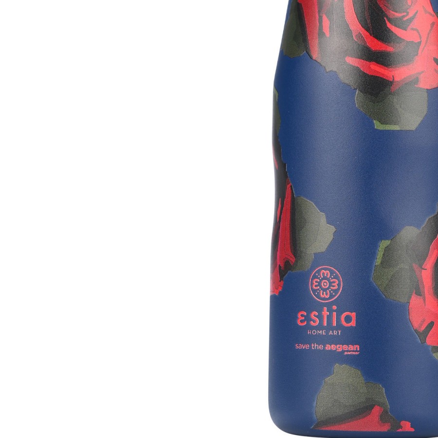 Estia Travel Flask Μπουκάλι Θερμός Save The Aegean 500ml Eletric Roses