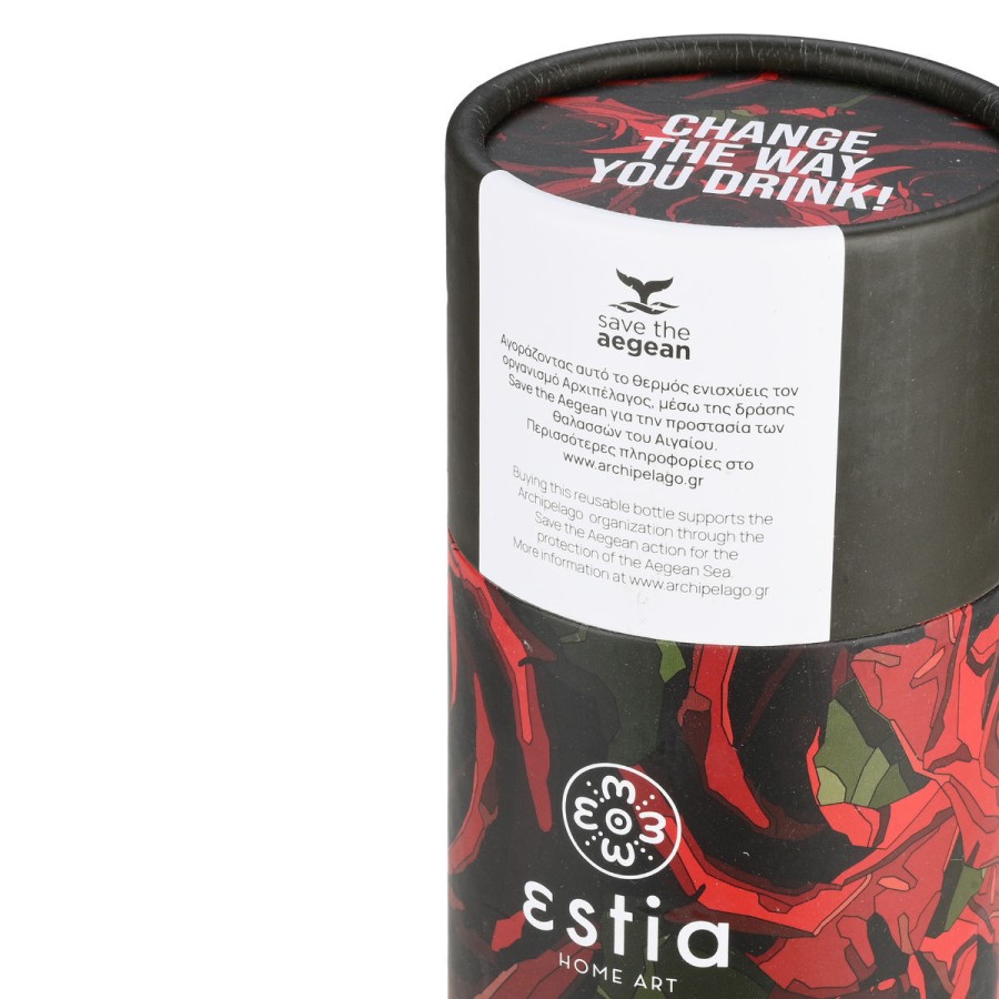 Estia Travel Flask Μπουκάλι Θερμός Save The Aegean 500ml Twilight Rose