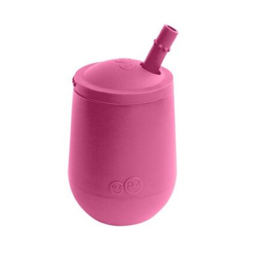 Εκπαιδευτικό Παιδικό Ποτηράκι Ezpz Mini Cup από Σιλικόνη & Καλαμάκι Pink 118ml 9m+