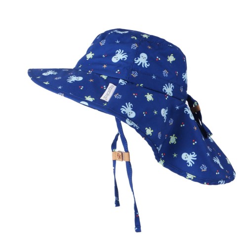 FlapJackKids Παιδικό Καπέλο Cape Sunhat Octopus με Αντιηλιακή Προστασία UPF50