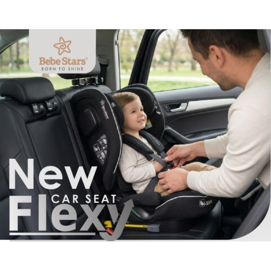 Παιδικό Κάθισμα Αυτοκινήτου Bebe Stars Flexy Isofix i-Size Black 76-150cm (3-12 ετών)