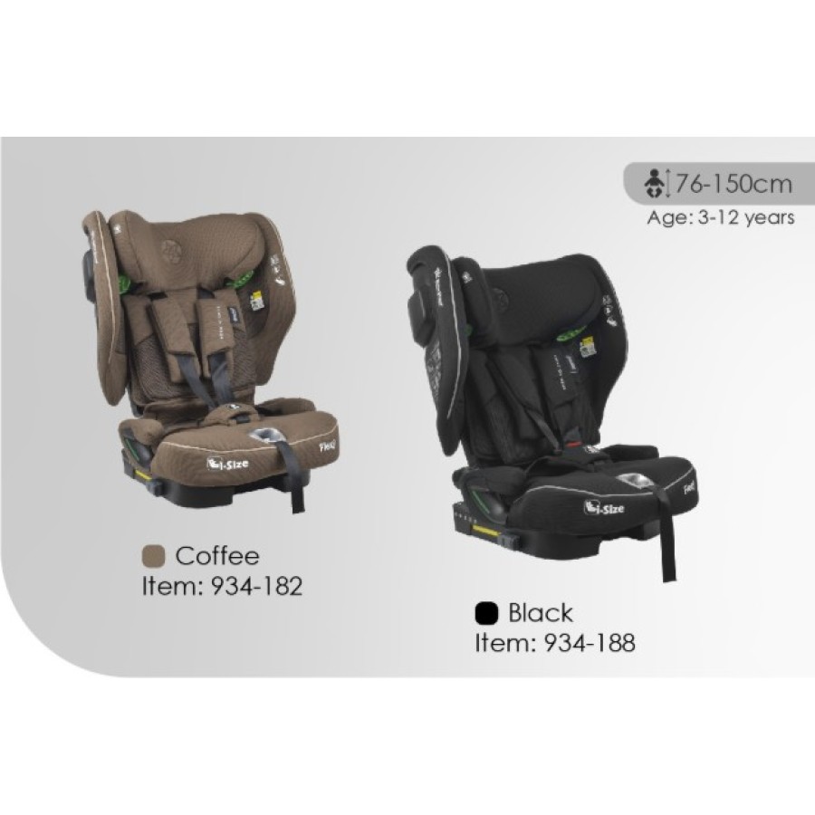 Παιδικό Κάθισμα Αυτοκινήτου Bebe Stars Flexy Isofix i-Size Black 76-150cm (3-12 ετών)