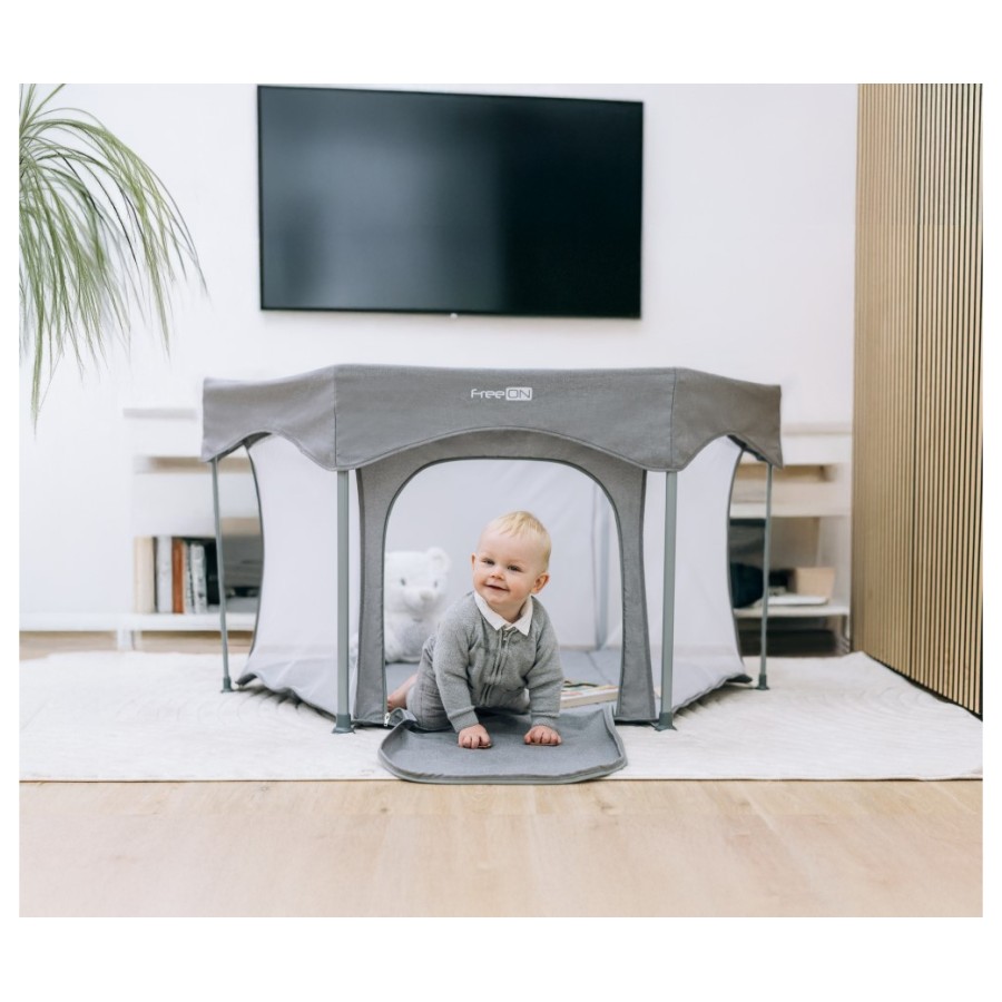 Βρεφικό Πάρκο Εξάγωνο FreeOn Hexagon Quick Melange Grey