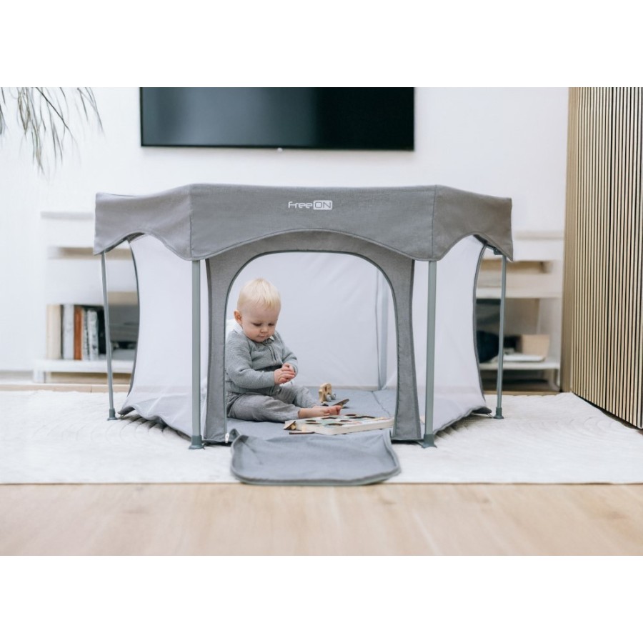 Βρεφικό Πάρκο Εξάγωνο FreeOn Hexagon Quick Melange Grey