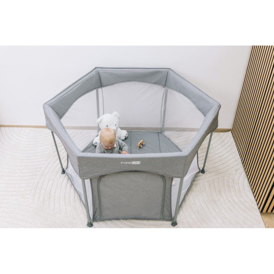 Βρεφικό Πάρκο Εξάγωνο FreeOn Hexagon Quick Melange Grey