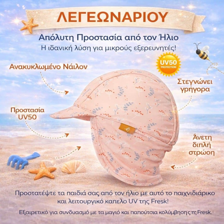 Παιδικό Καπέλο Τύπου Λεγεωνάριου με Προστασία UV50 Fresk Monkey