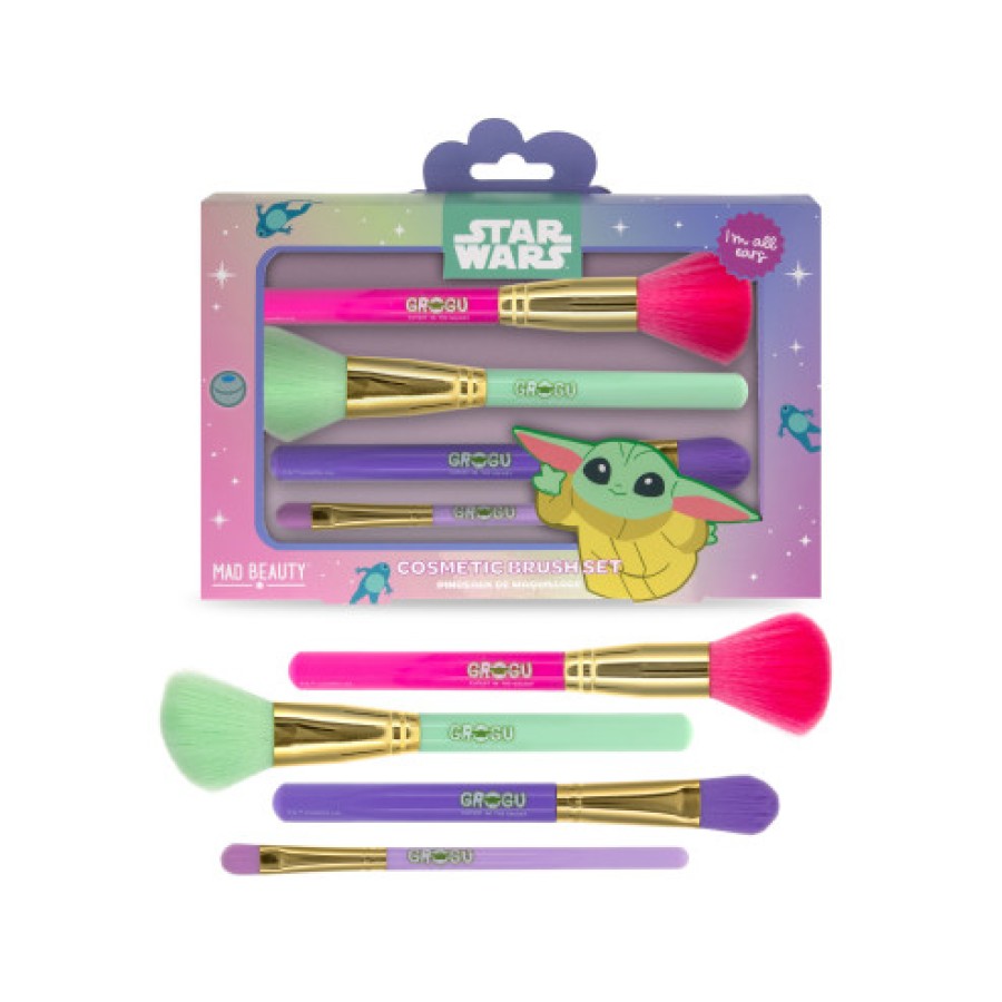 Παιδικό Σετ Πινέλων Μακιγιάζ 4τμχ. Star Wars Grogu Cosmetic Brush Set Mad Beauty
