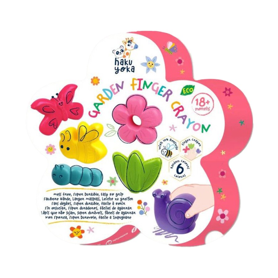Haku Yoka Παιδικό Σετ Κηρομπογιές Δακτύλων Garden Finger Crayons