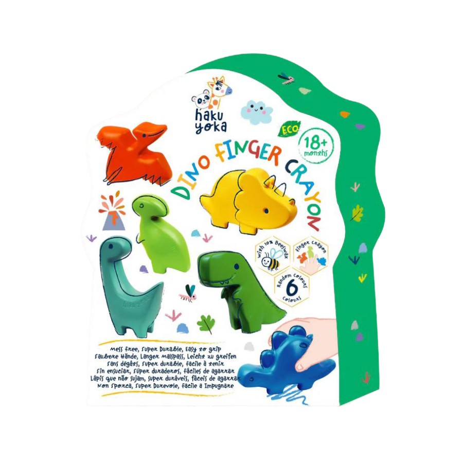 Haku Yoka Παιδικό Σετ Κηρομπογιές Δακτύλων Dino Finger Crayons