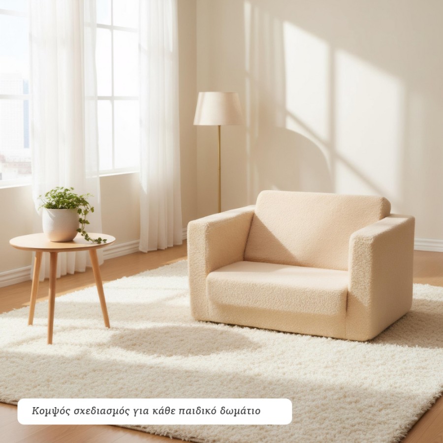 Hakuna Matte Παιδική Πολυθρόνα Αναδιπλούμενη Μπεζ 56x41x39εκ.