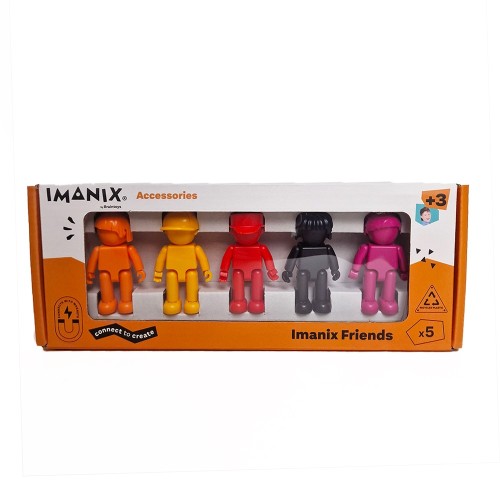 Imanix Σετ 5 Μαγνητικές Φιγούρες Κατασκευών σε Θερμά Χρώματα