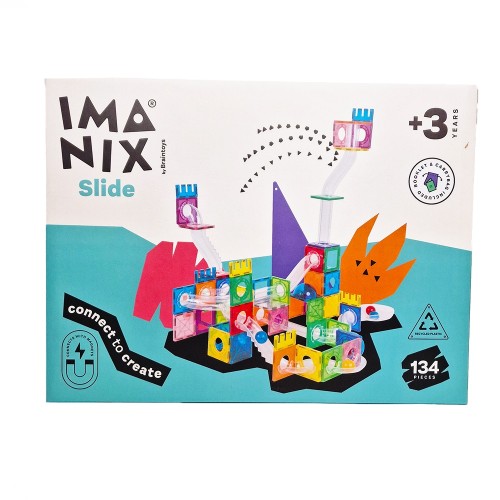 Imanix Μαγνητικό Παιχνίδι Κατασκευών Κατασκευών Τόμπογκαν Slide 134τμχ.
