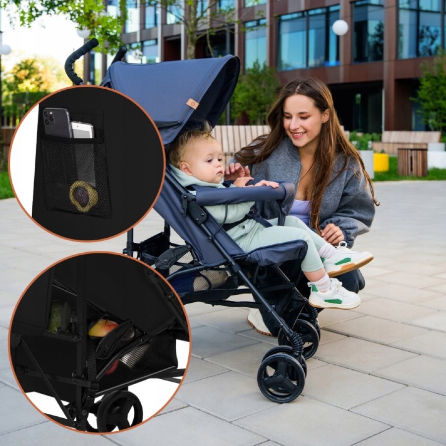 Lionelo Elia Βρεφικό Καρότσι Μπαστούνι Black Onyx