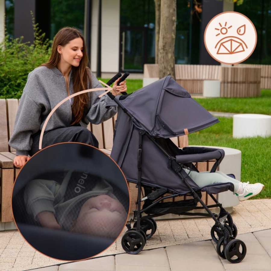 Lionelo Elia Βρεφικό Καρότσι Μπαστούνι Black Onyx