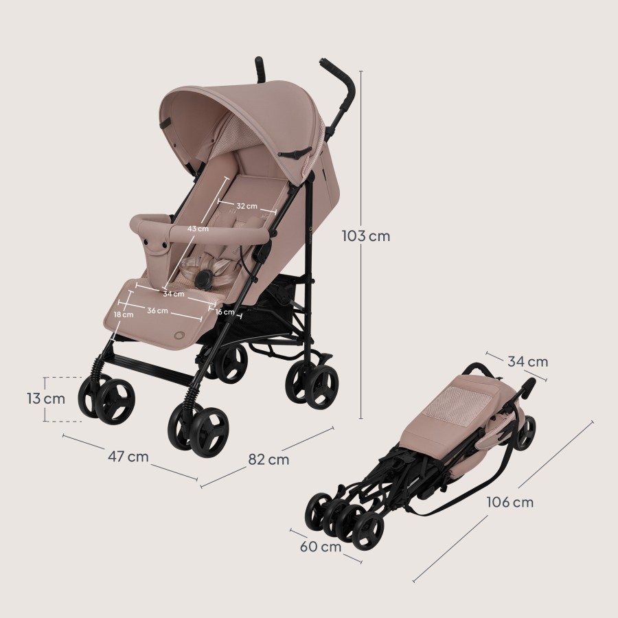 Lionelo Elia Βρεφικό Καρότσι Μπαστούνι Beige Taupe