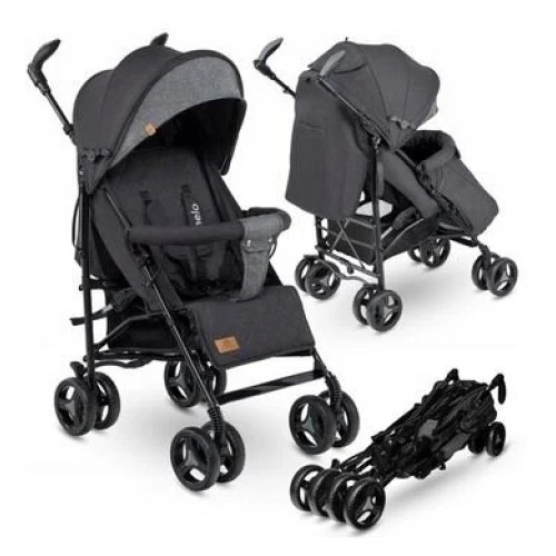 Lionelo Irma Βρεφικό Καρότσι Μπαστούνι Black Dark Gray 5902581655677