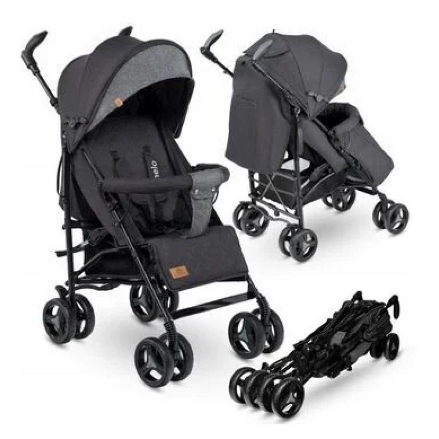 Lionelo Irma Βρεφικό Καρότσι Μπαστούνι Black Dark Gray 5902581655677