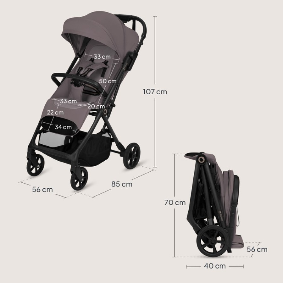 Lionelo Tansi Καρότσι Ταξιδίου Έως 22Kg Beige Taupe