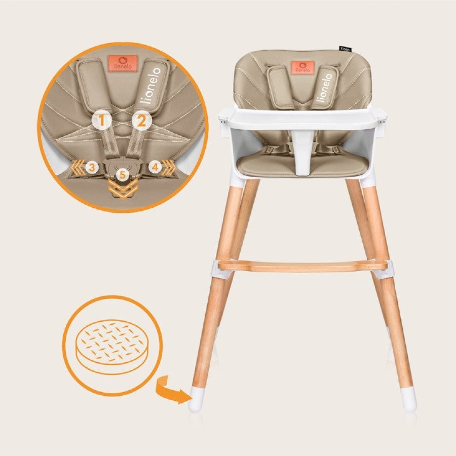 Lionelo Koen Καρεκλάκι Φαγητού 2 Σε 1 Beige Sand