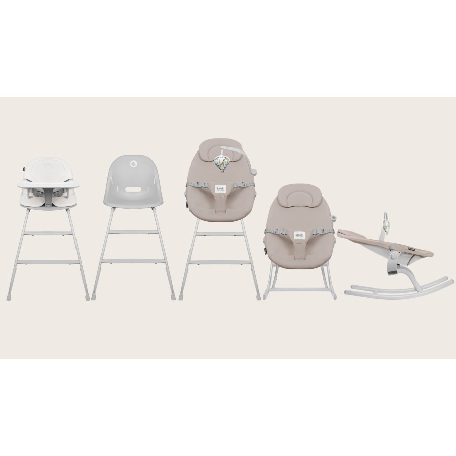 Lionelo Dalia Set Καρεκλάκι Φαγητού & Relax 4 Σε 1 Gray Stone