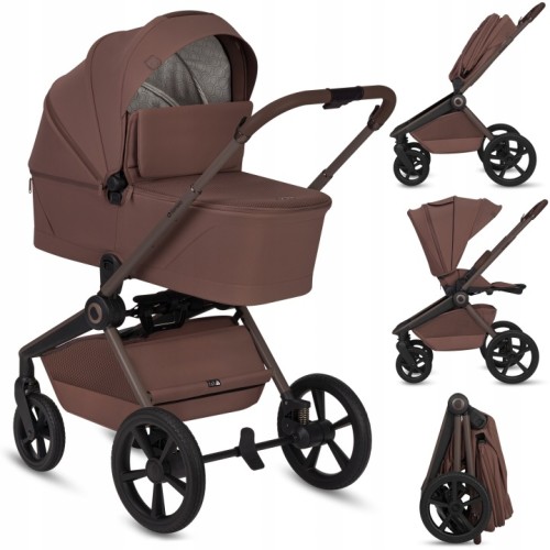 Lionelo Freya Καρότσι Βρεφικό 3 Σε 1 Έως 22Kg Με Αναδιπλούμενο Πορτ-Μπεμπέ Brown Chocolate