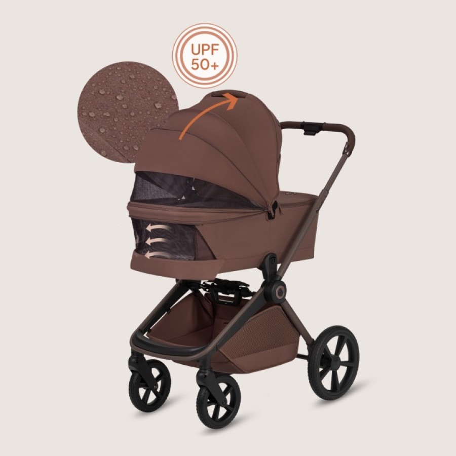 Lionelo Freya Καρότσι Βρεφικό 3 Σε 1 Έως 22Kg Με Αναδιπλούμενο Πορτ-Μπεμπέ Brown Chocolate