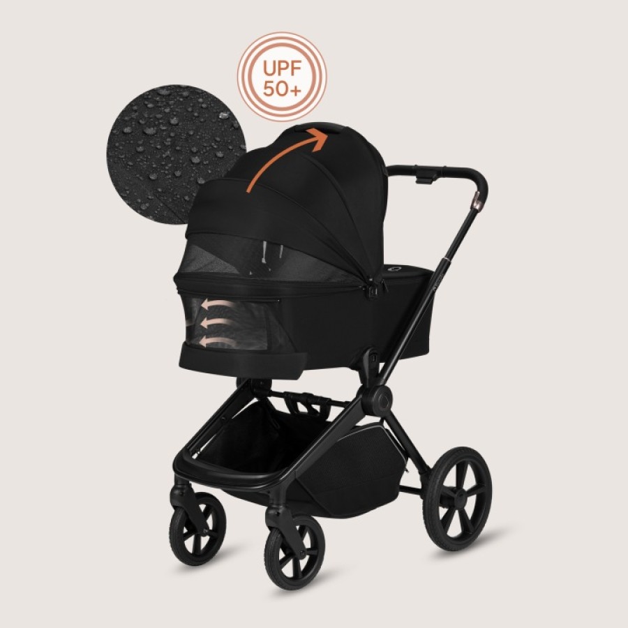Lionelo Freya Καρότσι Βρεφικό 3 Σε 1 Έως 22Kg Με Αναδιπλούμενο Πορτ-Μπεμπέ Black