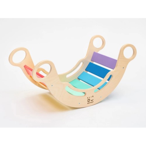 Elis Design Montessori Ξύλινη Κούνια 6 Σε 1 Smile Rainbow