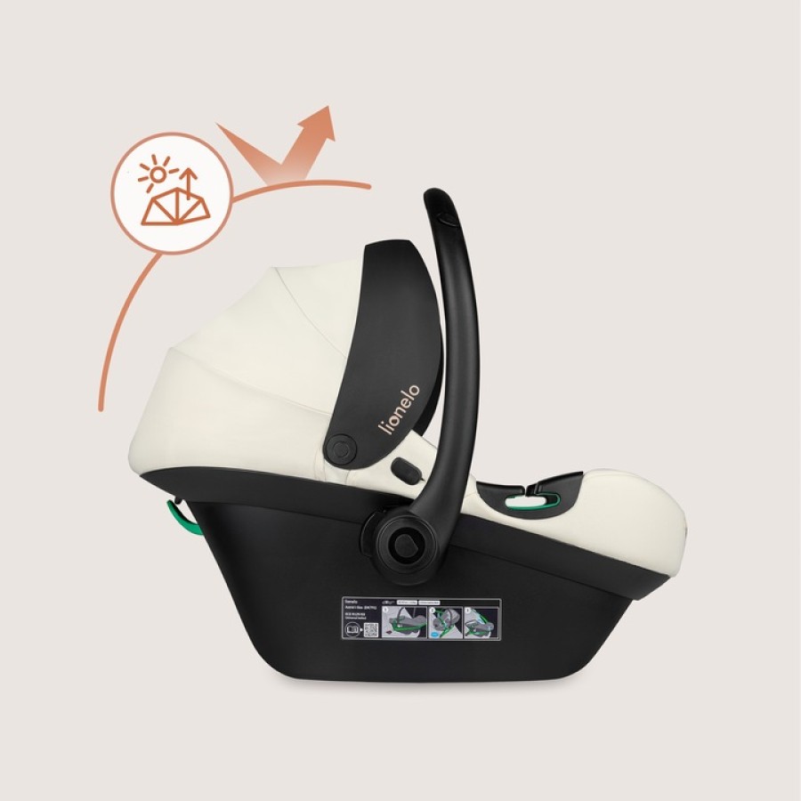 Lionelo Astrid Set Kάθισμα Aυτοκινήτου 40-87Cm I-Size & Βάση Isofix Beige Cream
