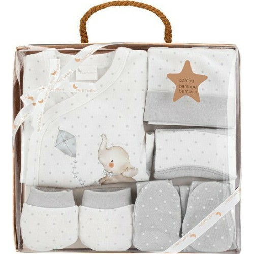 Interbaby Elefante Σετ Δώρου 5 Τμχ (0-6 Μηνών) Grey