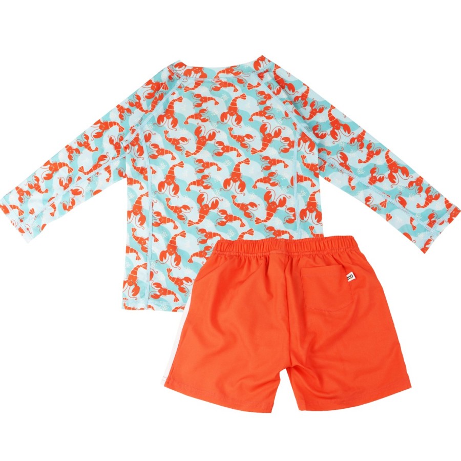 Zoocchini Σετ Uv Μαγιώ Σορτς Και Μπλούζα Logan The Lobster - 6-12M