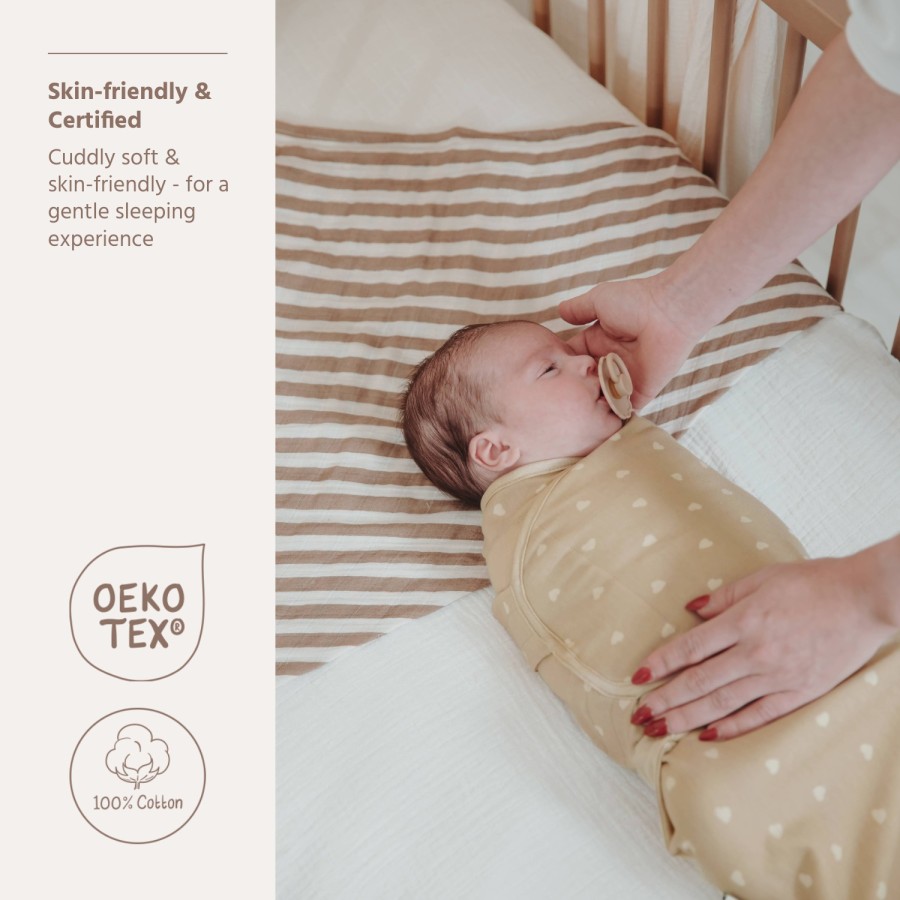 Meyco Swaddle Sweet Heart Sand 0-3 Μηνών