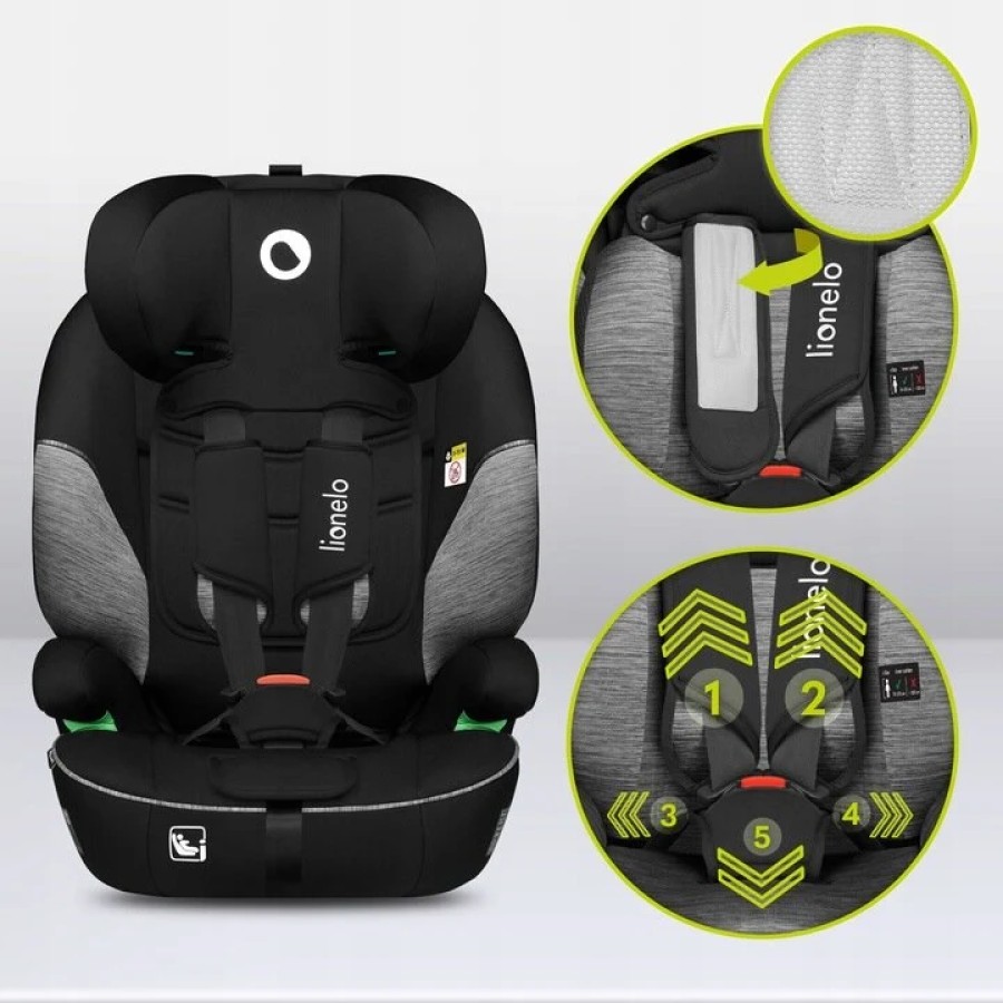 Lionelo Levi One I-Size Κάθισμα Αυτοκινήτου 9-36Kg Black Gray