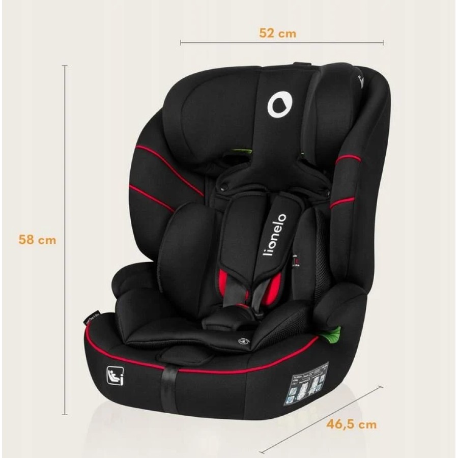Lionelo Levi I-Size Κάθισμα Αυτοκινήτου 9-36Kg Sporty Black