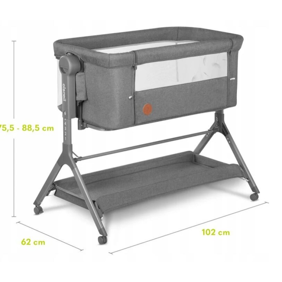Lionelo Leonie Plus Λίκνο Συγκοίμησης Gray Silver