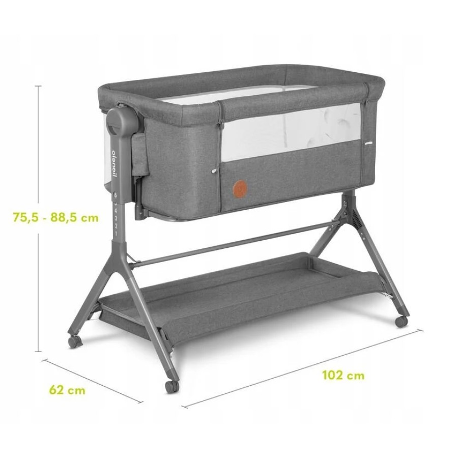 Lionelo Leonie Plus Λίκνο Συγκοίμησης Gray Silver