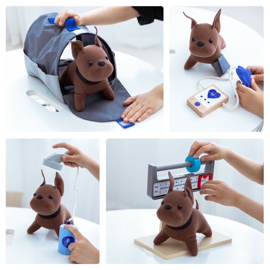 Ξύλινο Σετ Κτηνιάτρου με Σκυλάκι (Veterinary Play Set) – Παιδικό Παιχνίδι Ρόλων-UMU1313