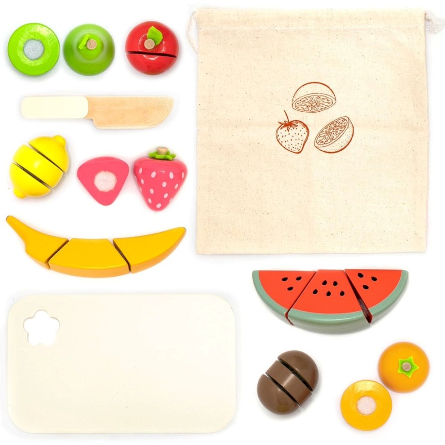Ξύλινο Σετ: Μαθαίνω να Κόβω Φρούτα (Cutting Fruit Play Set – 22 Τεμάχια) – Παιδικό Παιχνίδι Ρόλων-UMU1334