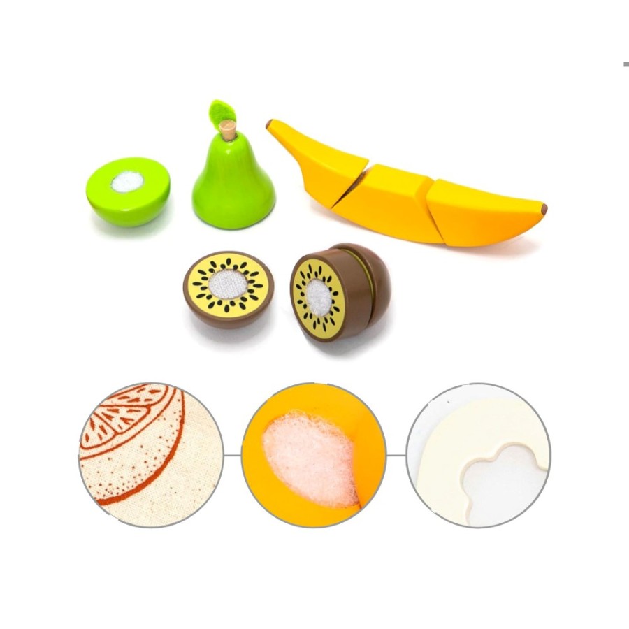 Ξύλινο Σετ: Μαθαίνω να Κόβω Φρούτα (Cutting Fruit Play Set – 22 Τεμάχια) – Παιδικό Παιχνίδι Ρόλων-UMU1334