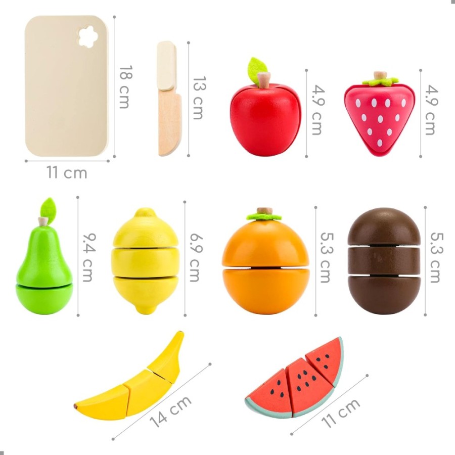 Ξύλινο Σετ: Μαθαίνω να Κόβω Φρούτα (Cutting Fruit Play Set – 22 Τεμάχια) – Παιδικό Παιχνίδι Ρόλων-UMU1334