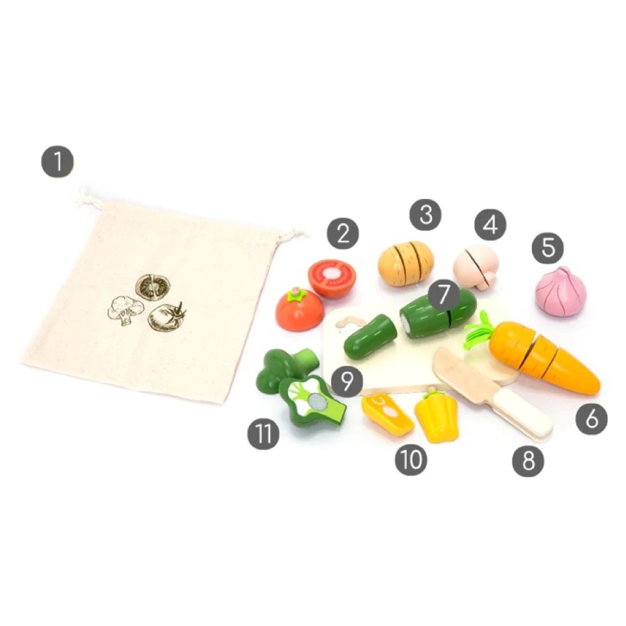 Ξύλινο Σετ: Μαθαίνω να Κόβω Λαχανικά (Cutting Vegetable Play Set – 23 Τεμάχια) – Παιδικό Παιχνίδι Ρόλων Κουζίνας-UMU1333