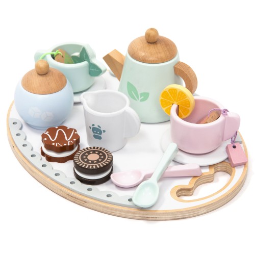 Ξύλινο Σετ: Το Απογευματινό μου Τσάι (Tea Service Set) – Παιδικό Σετ Τσαγιού & Παιχνίδι Ρόλων-UMU134